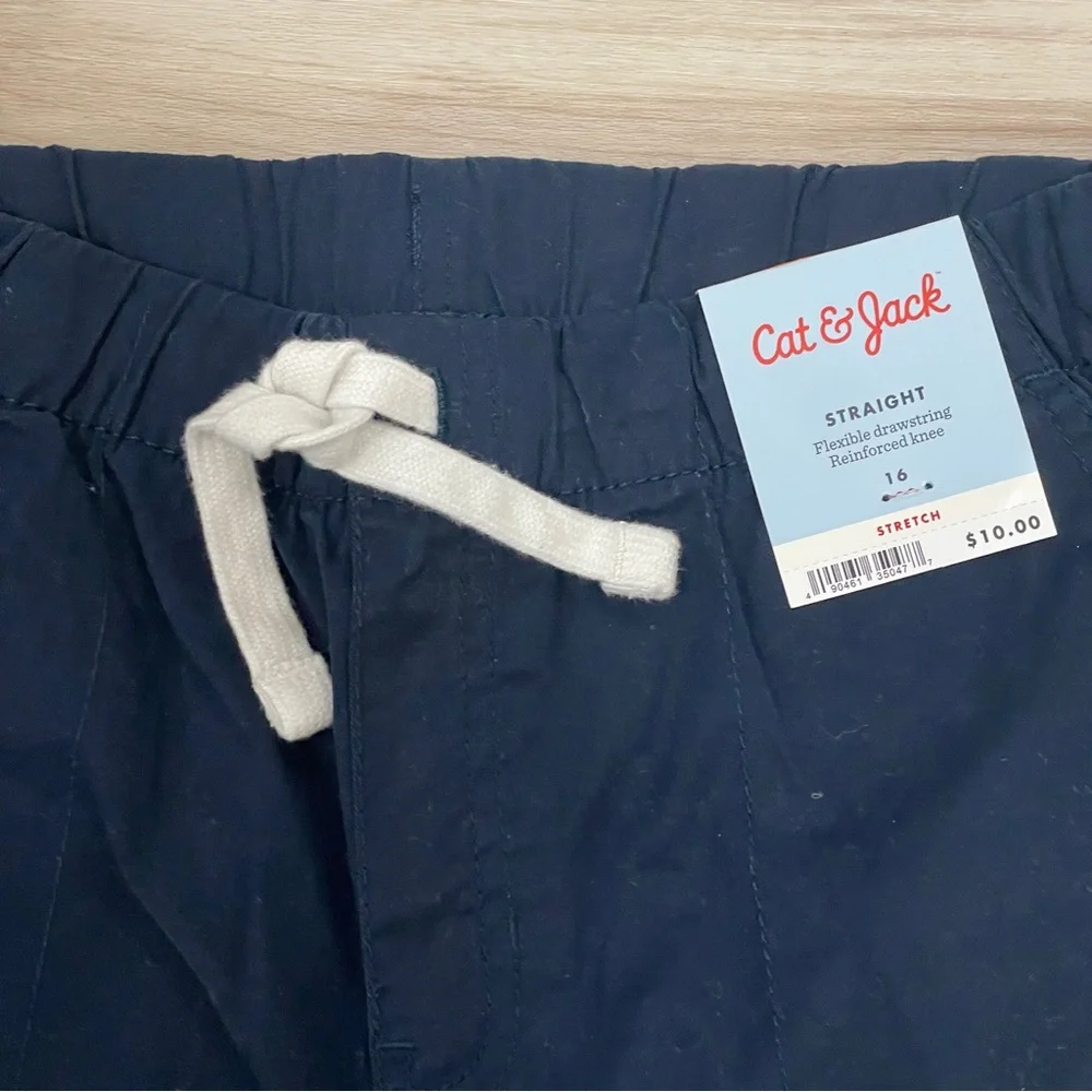 Cat & Jack Boys Stretch Straight fit Woven Pull on Pants Size 16 NWT